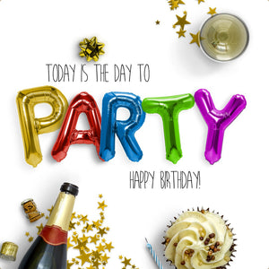 Balloon Party Birthday Card