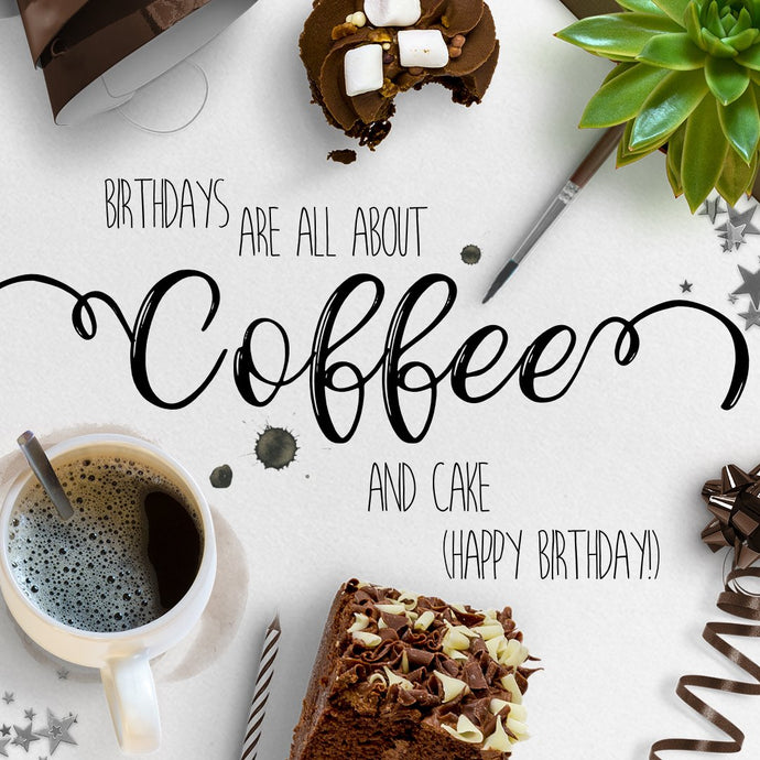 Coffee and Cake Birthday Card